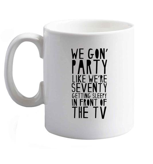10 oz Favourite Type Pan Pancake ceramic mug right handed
