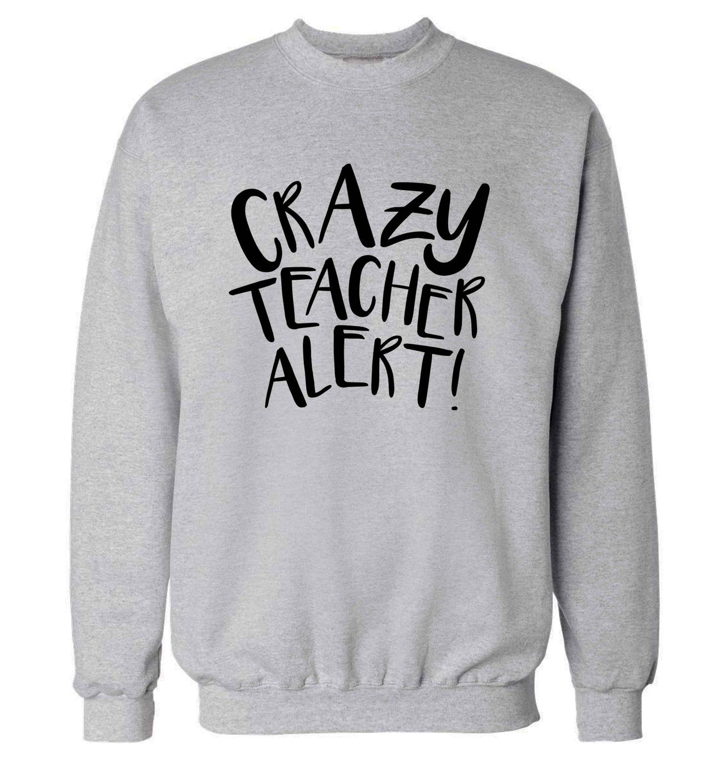 Crazy teacher alert adult's unisex grey sweater 2XL