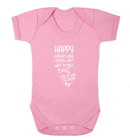 Happy Father's day daddy I can't wait to meet you lot's of love the bump! baby vest pale pink 18-24 months