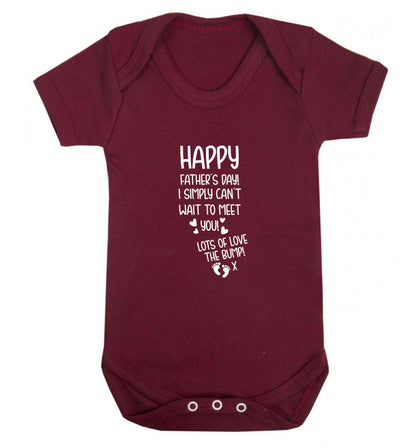 Happy Father's day daddy I can't wait to meet you lot's of love the bump! baby vest maroon 18-24 months