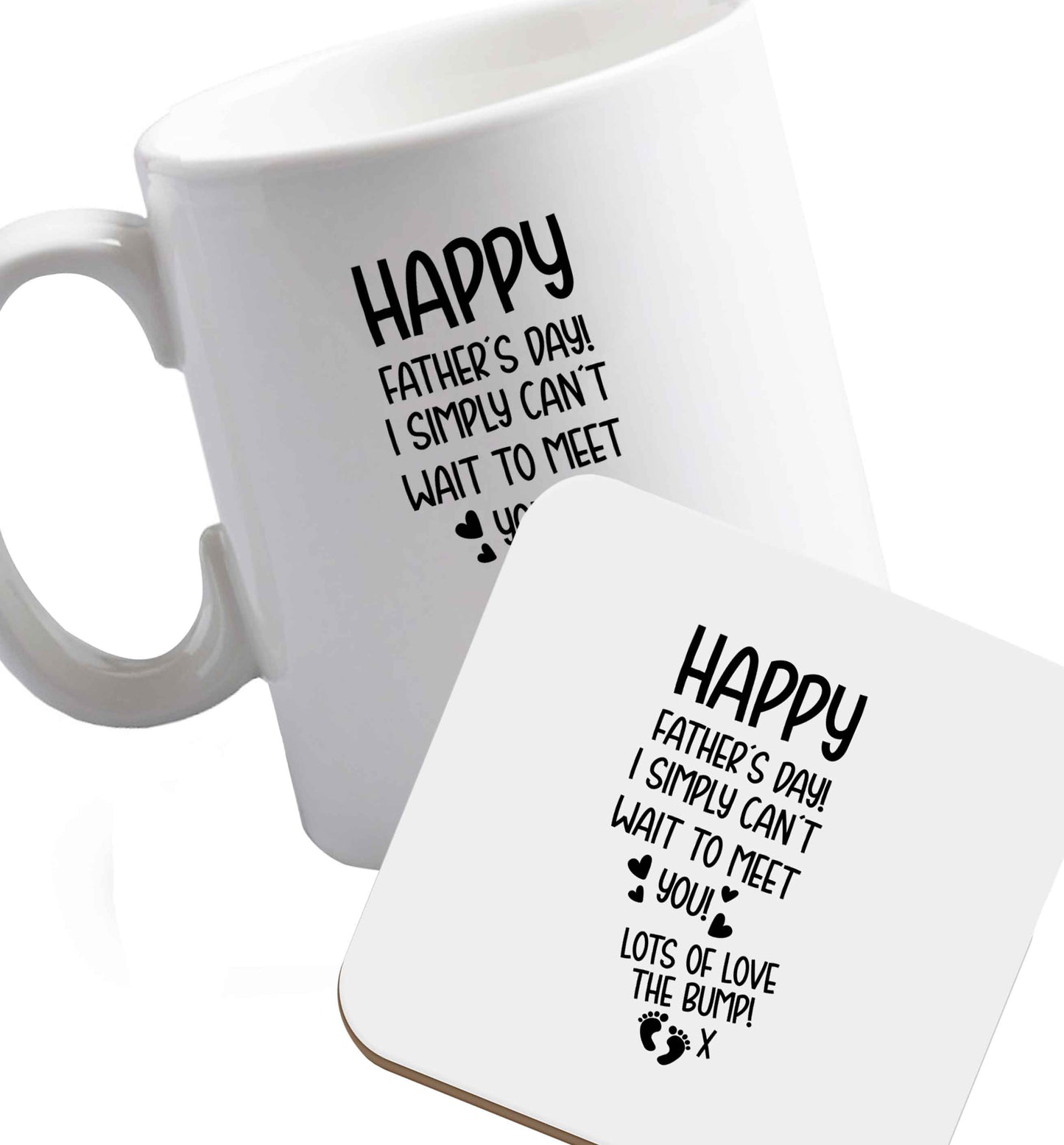 10 oz Favourite Type Pan Pancake ceramic mug and coaster set right handed