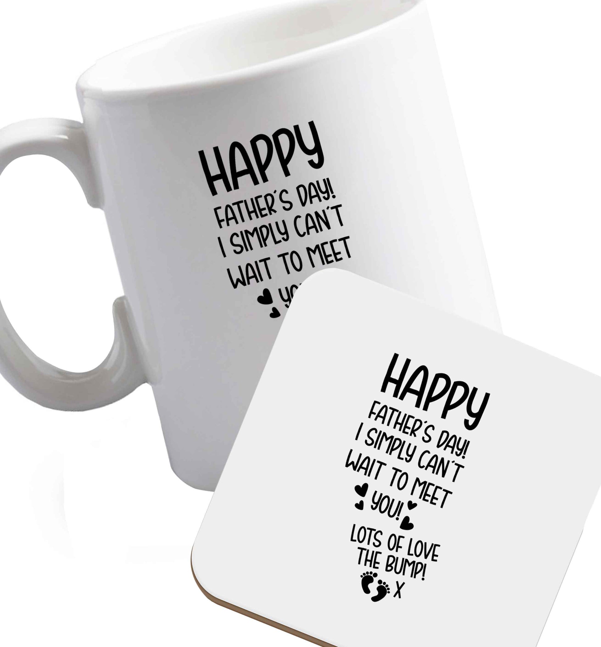 10 oz Favourite Type Pan Pancake ceramic mug and coaster set right handed