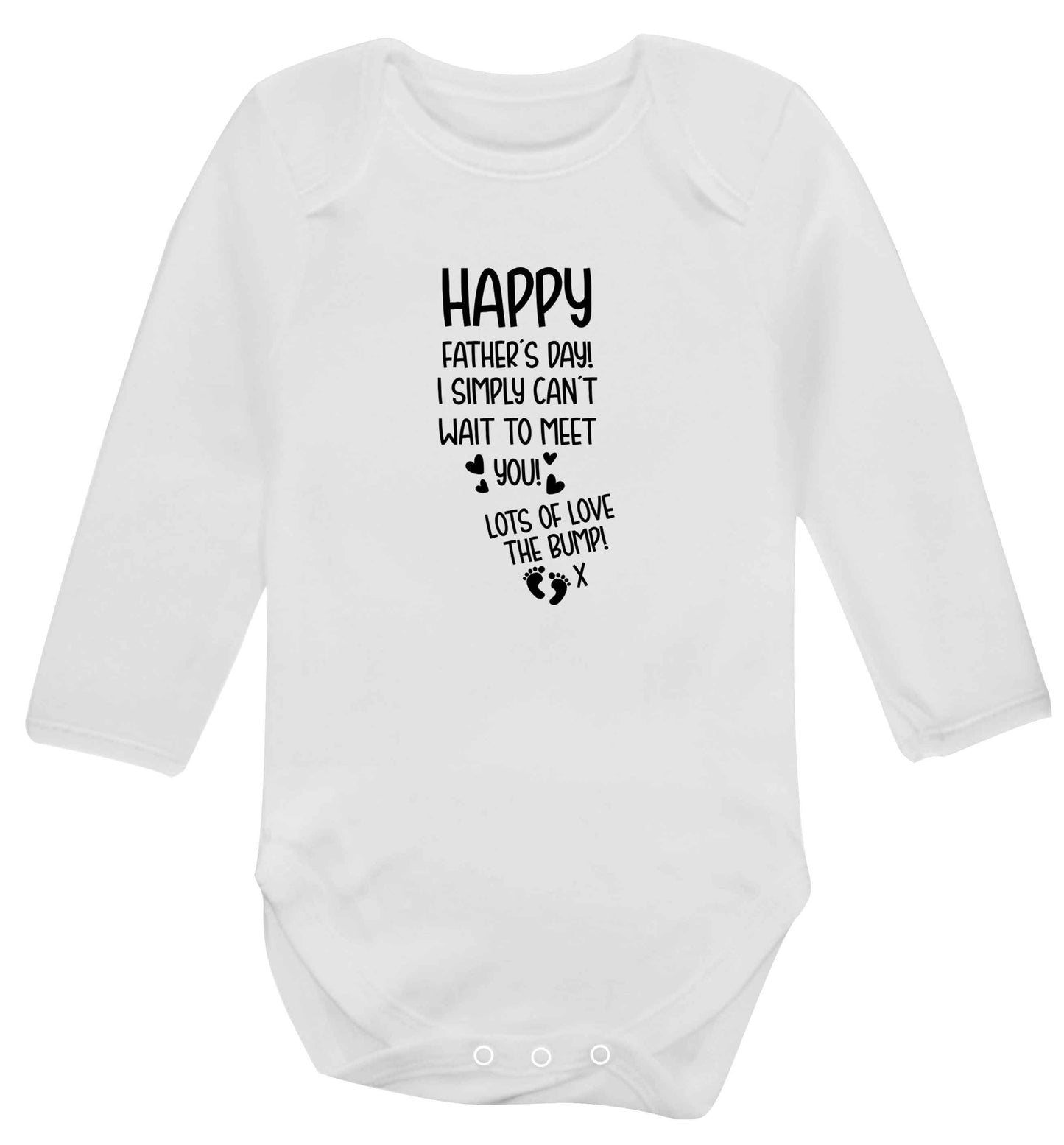 Happy Father's day daddy I can't wait to meet you lot's of love the bump! baby vest long sleeved white 6-12 months
