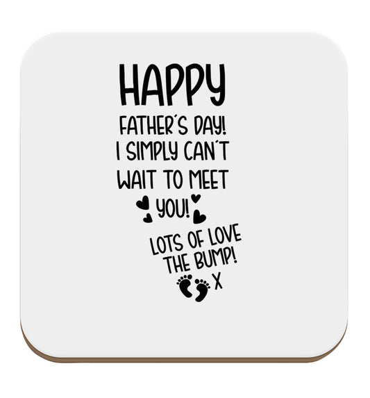 Happy Father's day daddy I can't wait to meet you lot's of love the bump! set of four coasters