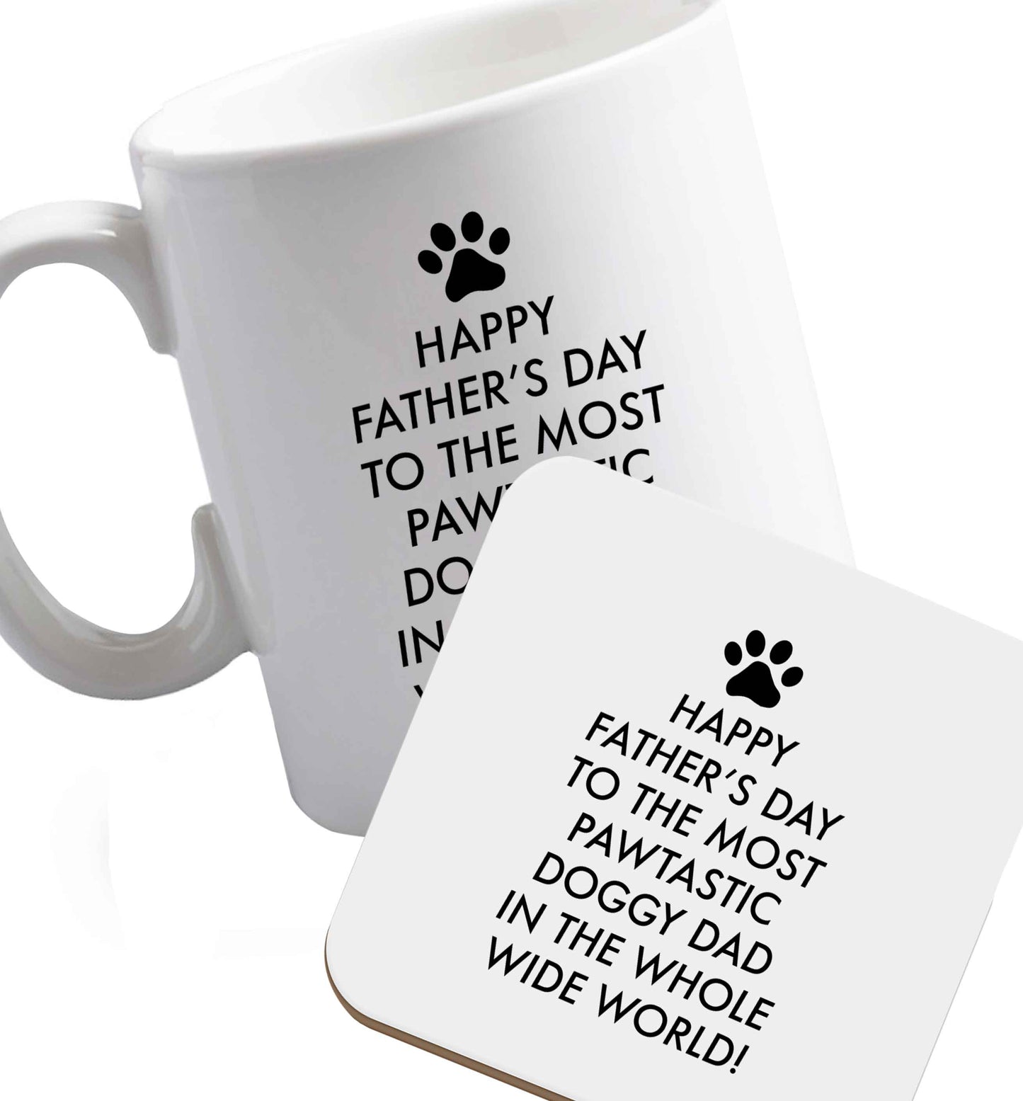10 oz Favourite Type Pan Pancake ceramic mug and coaster set right handed