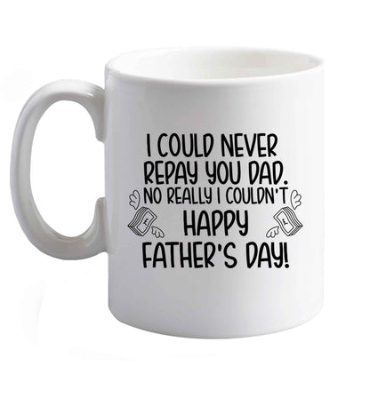 10 oz Favourite Type Pan Pancake ceramic mug right handed