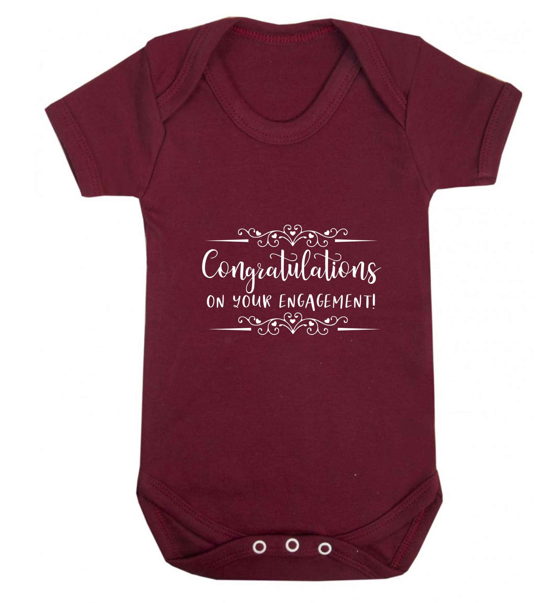 Congratulations on your engagement baby vest maroon 18-24 months