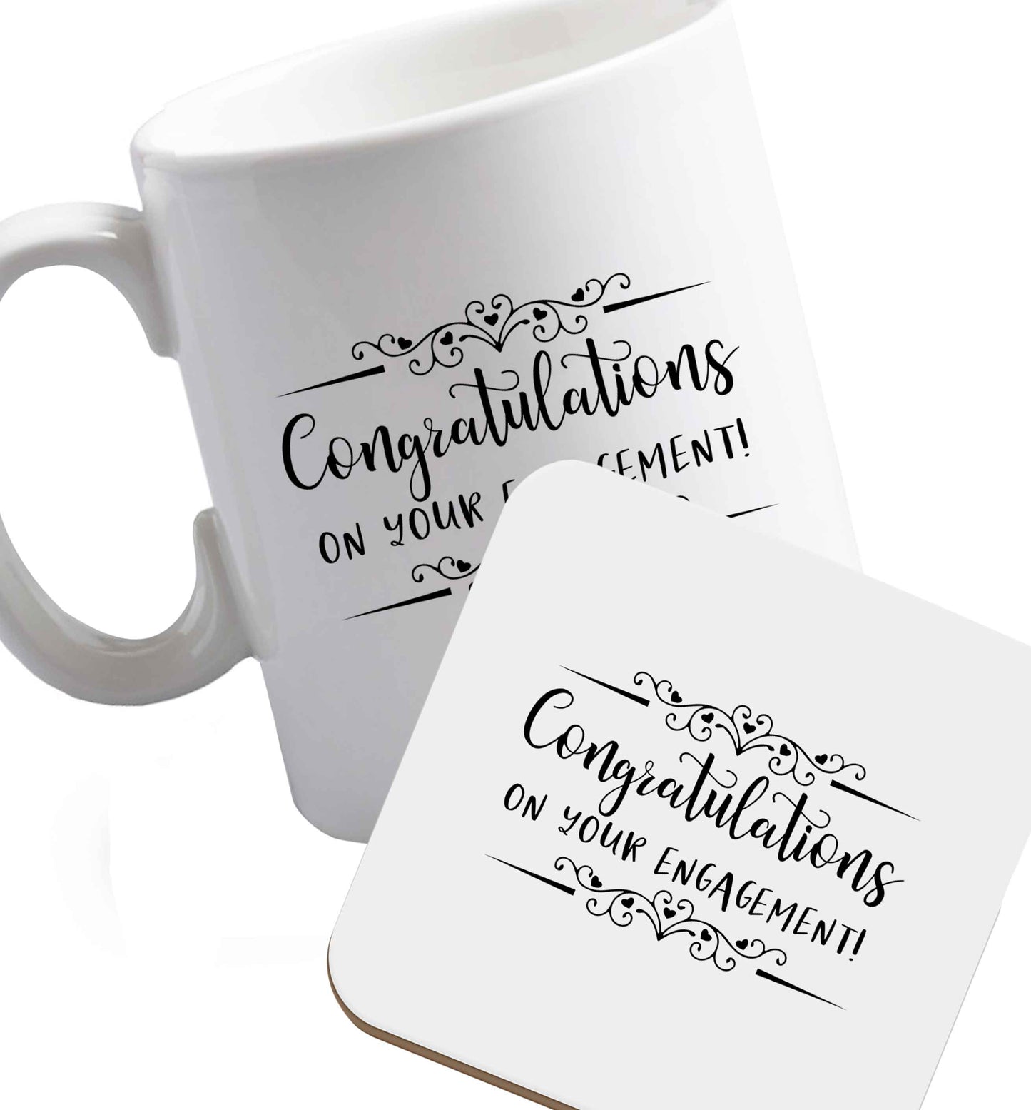 10 oz Favourite Type Pan Pancake ceramic mug and coaster set right handed