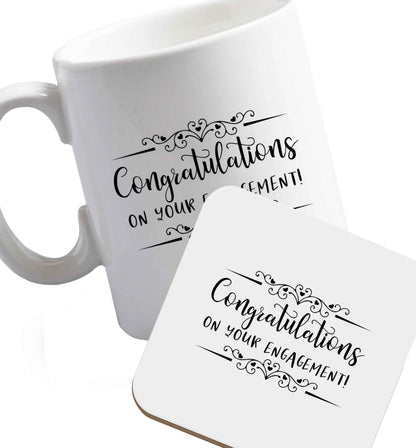 10 oz Favourite Type Pan Pancake ceramic mug and coaster set right handed