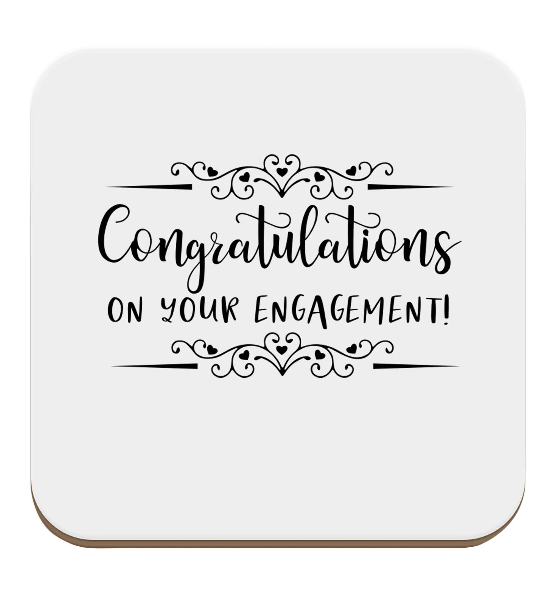 Congratulations on your engagement set of four coasters