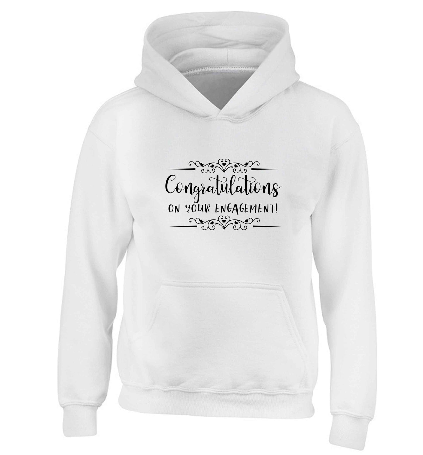 Congratulations on your engagement children's white hoodie 12-13 Years