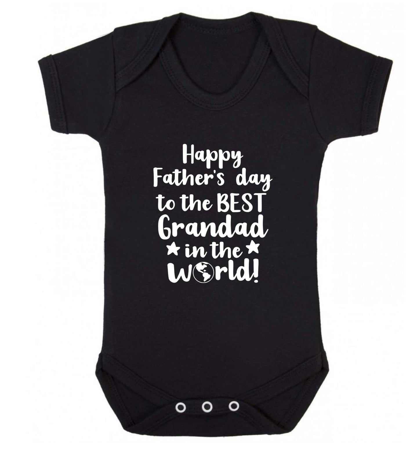 Happy Father's day to the best grandad in the world baby vest black 18-24 months