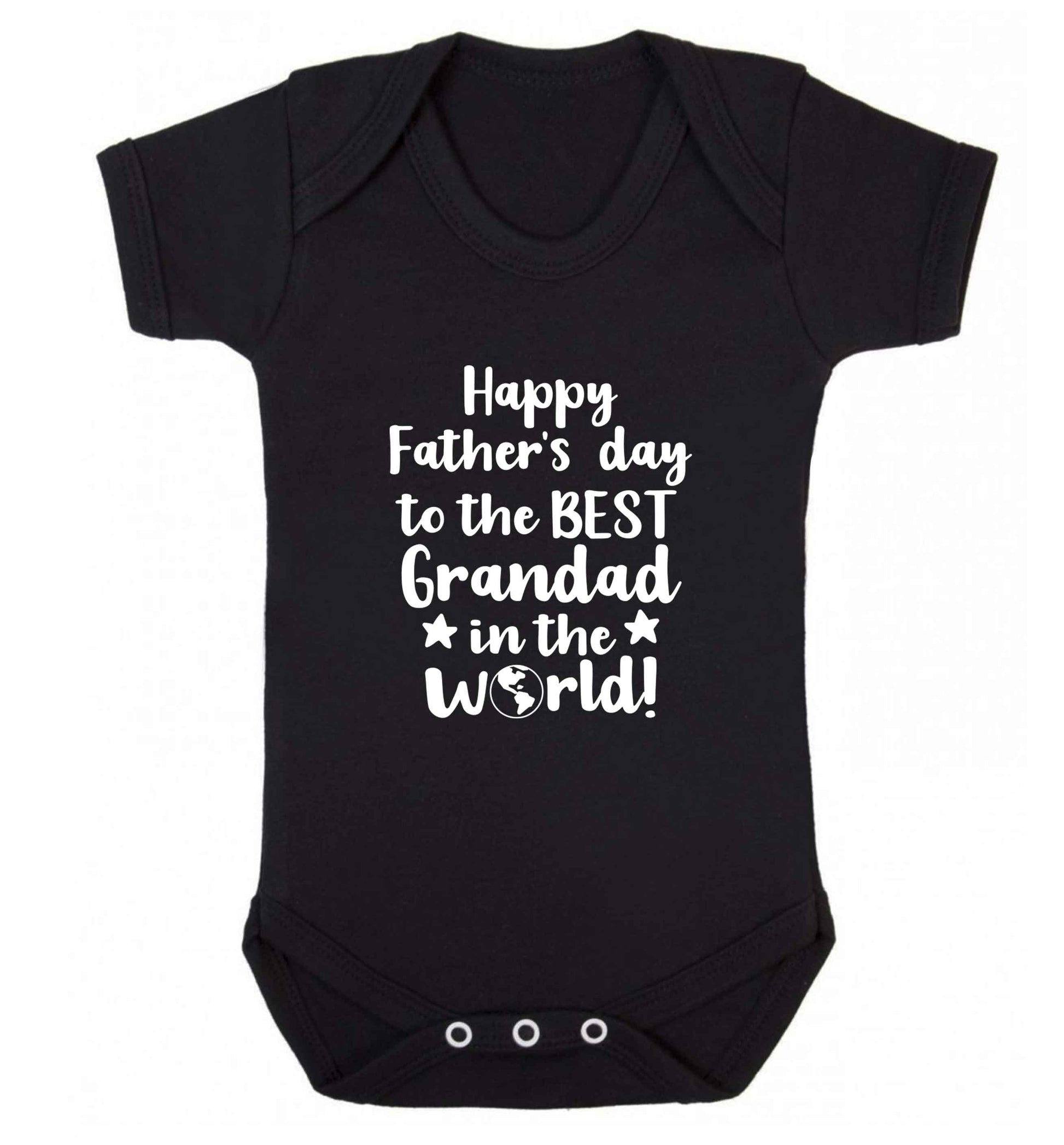 Happy Father's day to the best grandad in the world baby vest black 18-24 months