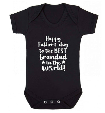 Happy Father's day to the best grandad in the world baby vest black 18-24 months