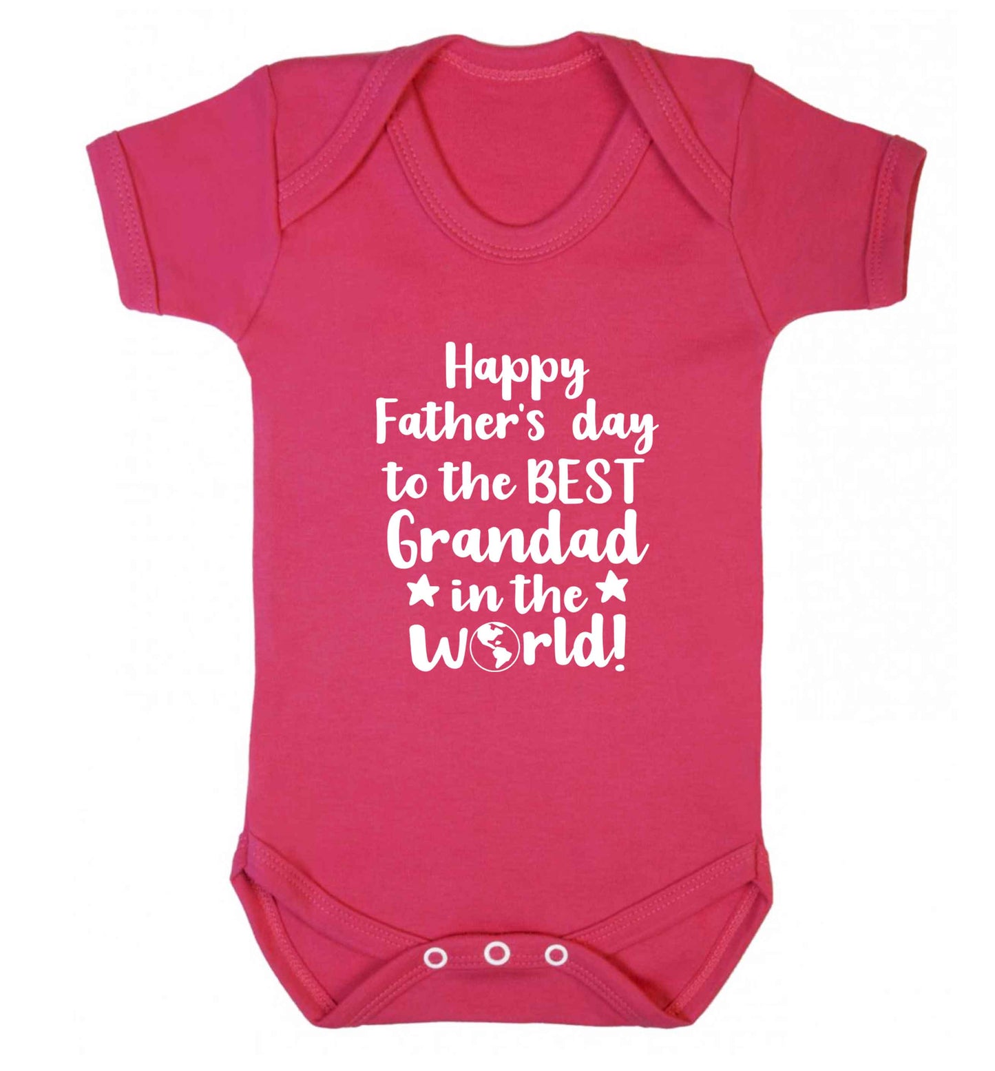 Happy Father's day to the best grandad in the world baby vest dark pink 18-24 months