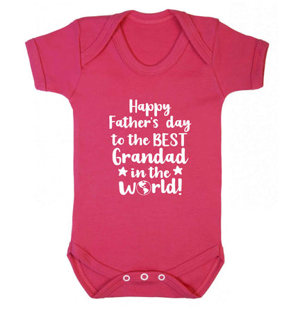 Happy Father's day to the best grandad in the world baby vest dark pink 18-24 months