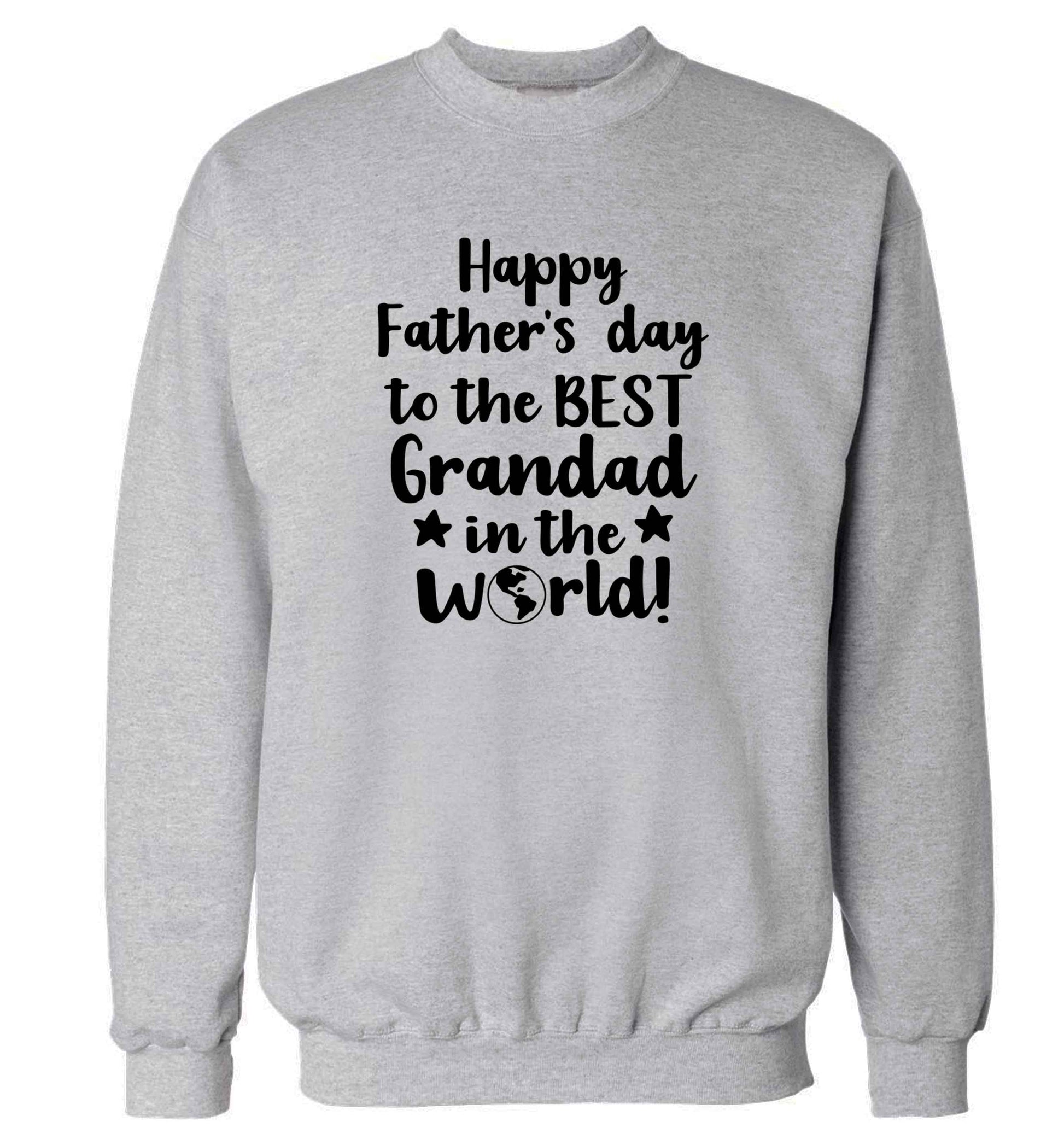 Happy Father's day to the best grandad in the world adult's unisex grey sweater 2XL
