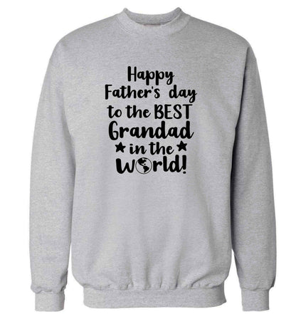 Happy Father's day to the best grandad in the world adult's unisex grey sweater 2XL