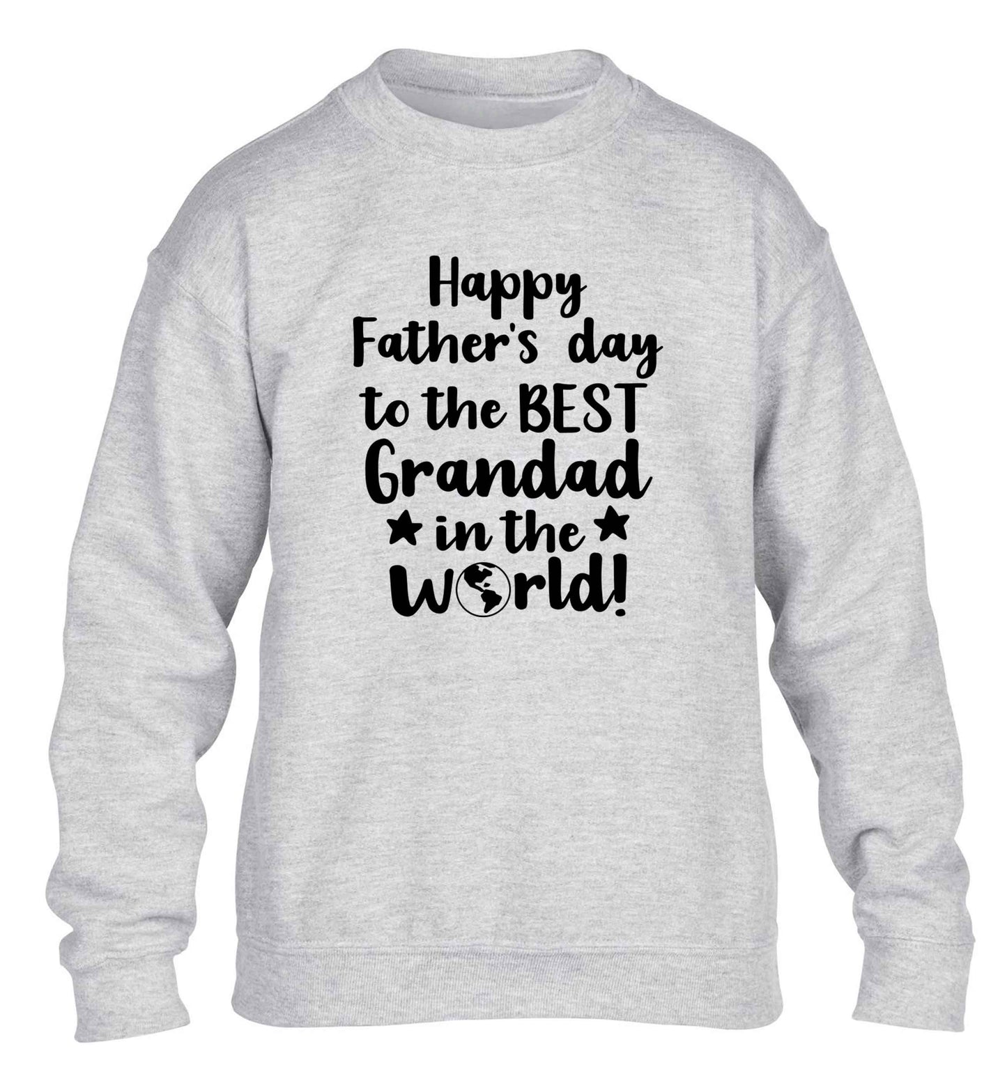 Happy Father's day to the best grandad in the world children's grey sweater 12-13 Years