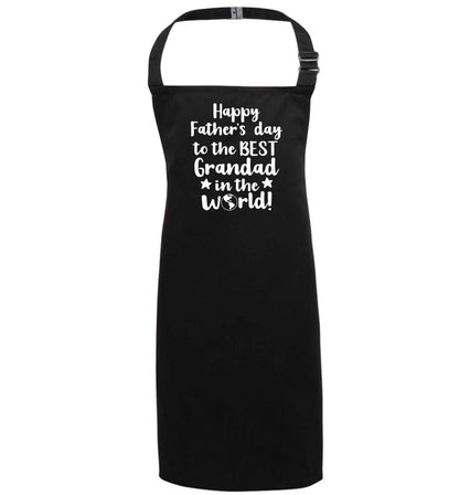 Happy Father's day to the best grandad in the world black apron 7-10 years