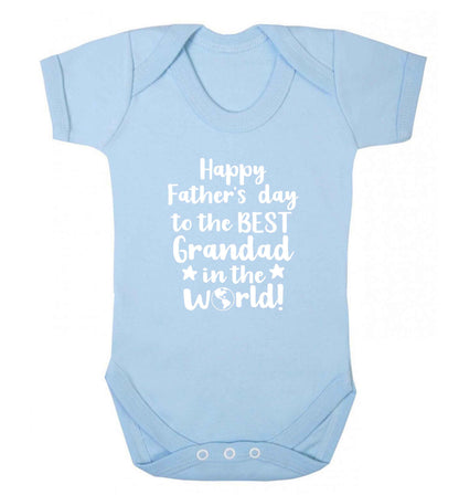Happy Father's day to the best grandad in the world baby vest pale blue 18-24 months