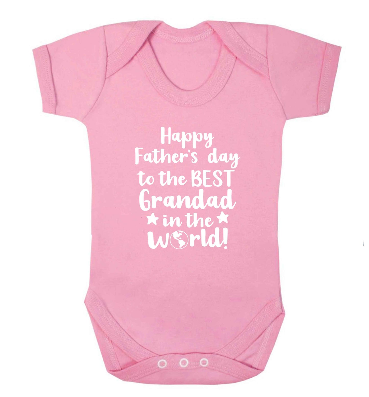 Happy Father's day to the best grandad in the world baby vest pale pink 18-24 months