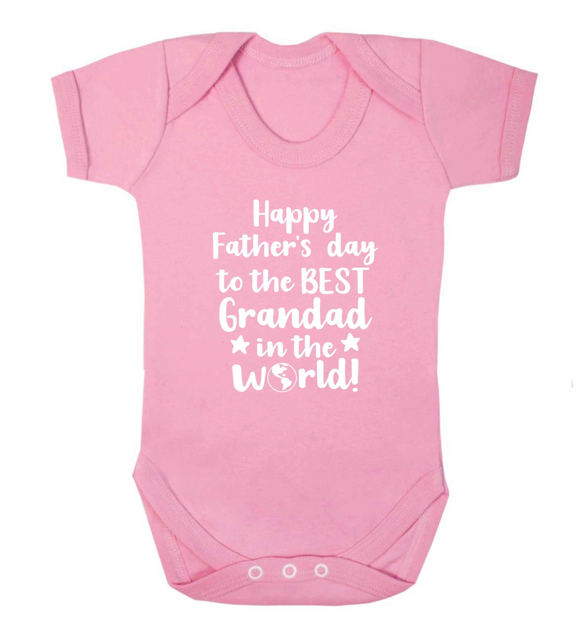 Happy Father's day to the best grandad in the world baby vest pale pink 18-24 months
