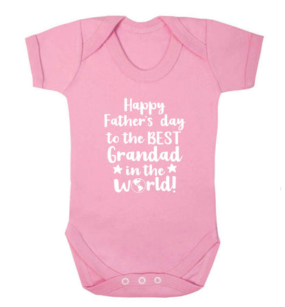 Happy Father's day to the best grandad in the world baby vest pale pink 18-24 months