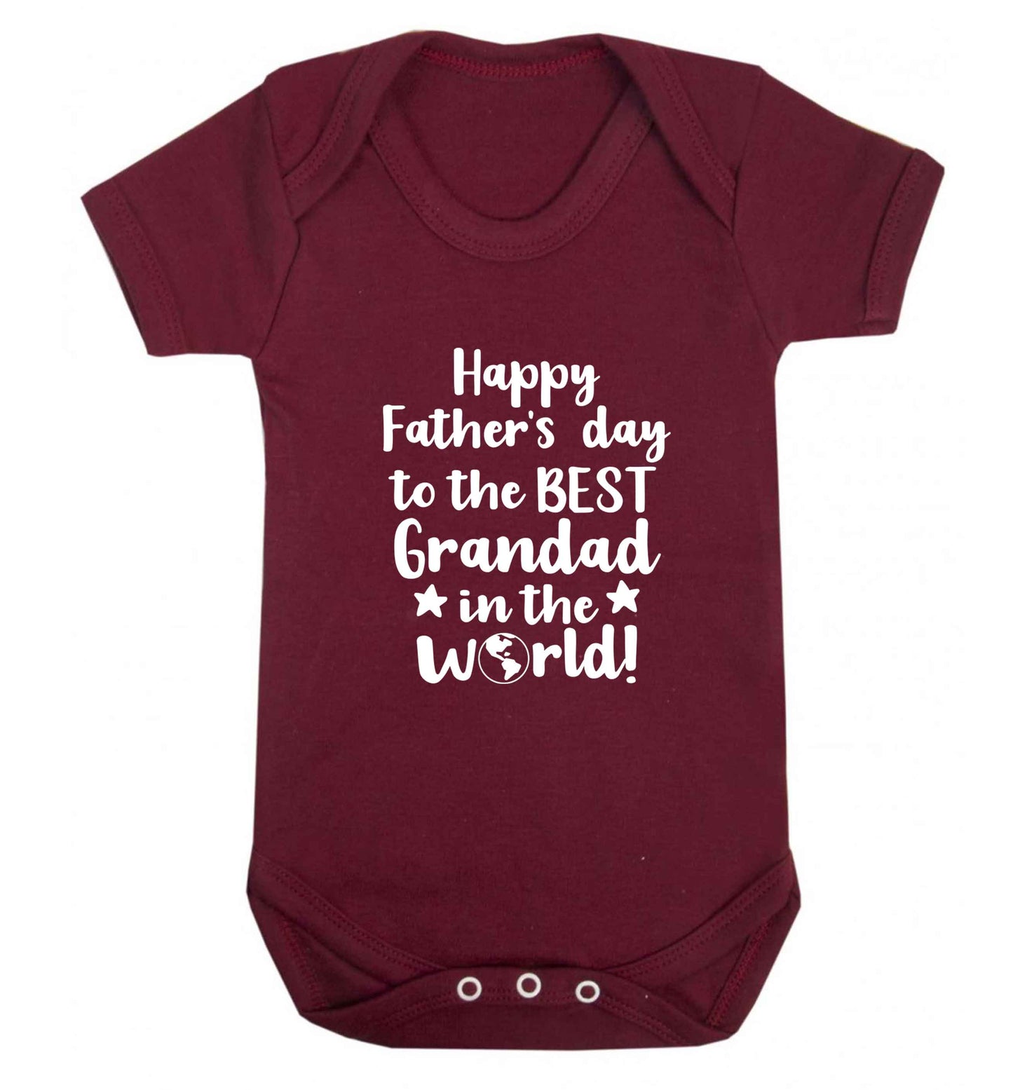 Happy Father's day to the best grandad in the world baby vest maroon 18-24 months