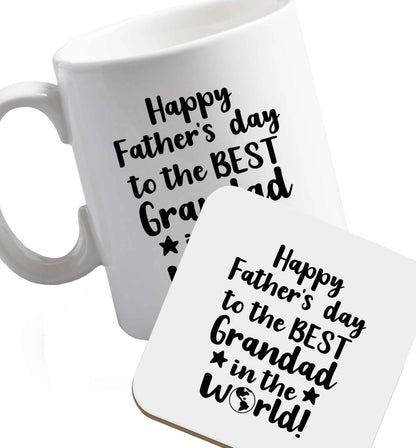 10 oz Favourite Type Pan Pancake ceramic mug and coaster set right handed
