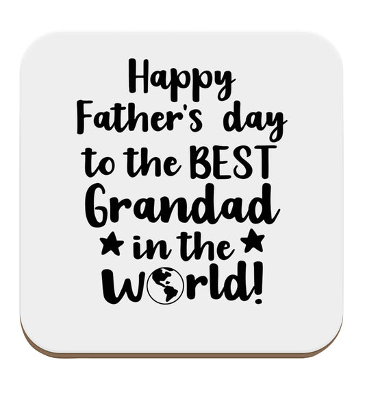 Happy Father's day to the best grandad in the world set of four coasters