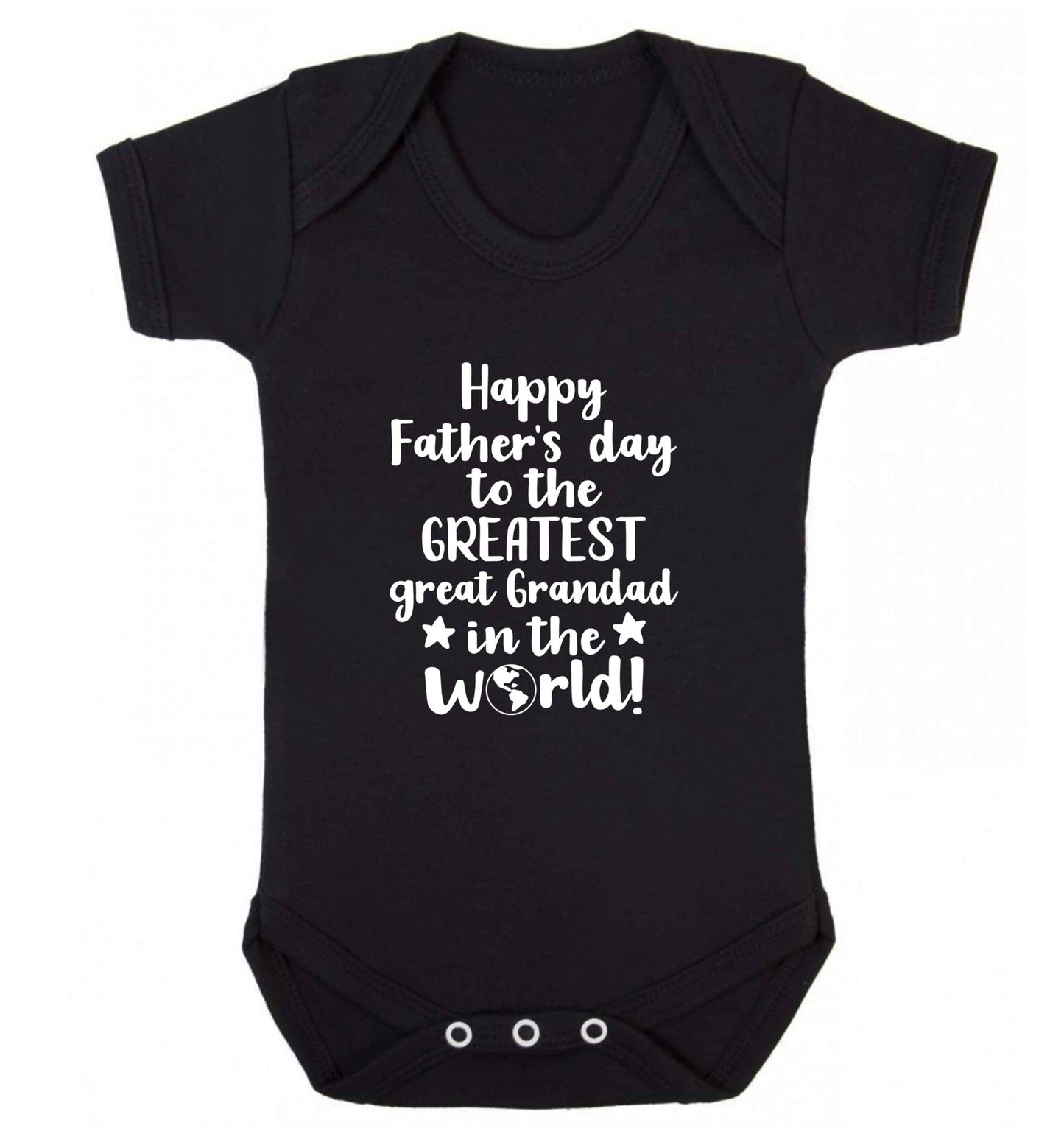 Happy Father's day to the greatest great grandad in the world baby vest black 18-24 months