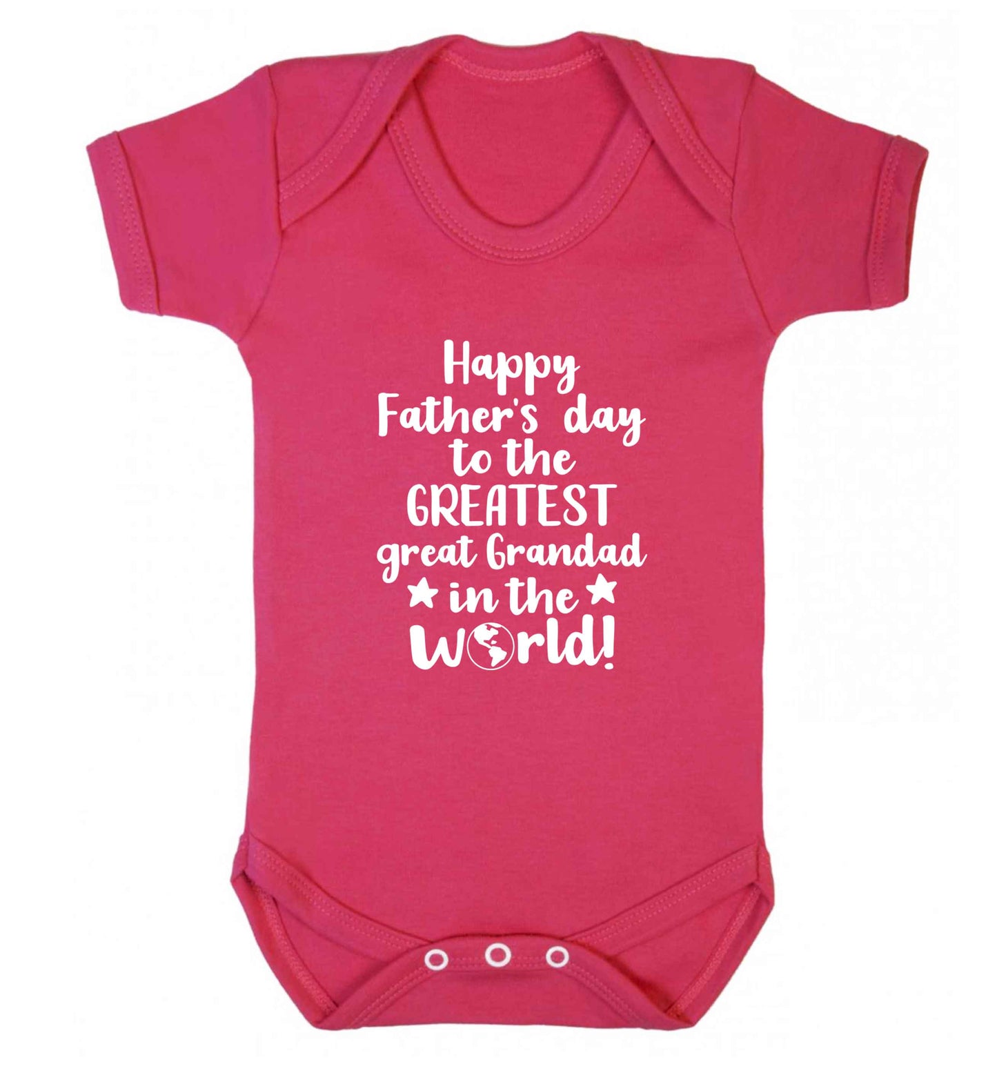 Happy Father's day to the greatest great grandad in the world baby vest dark pink 18-24 months