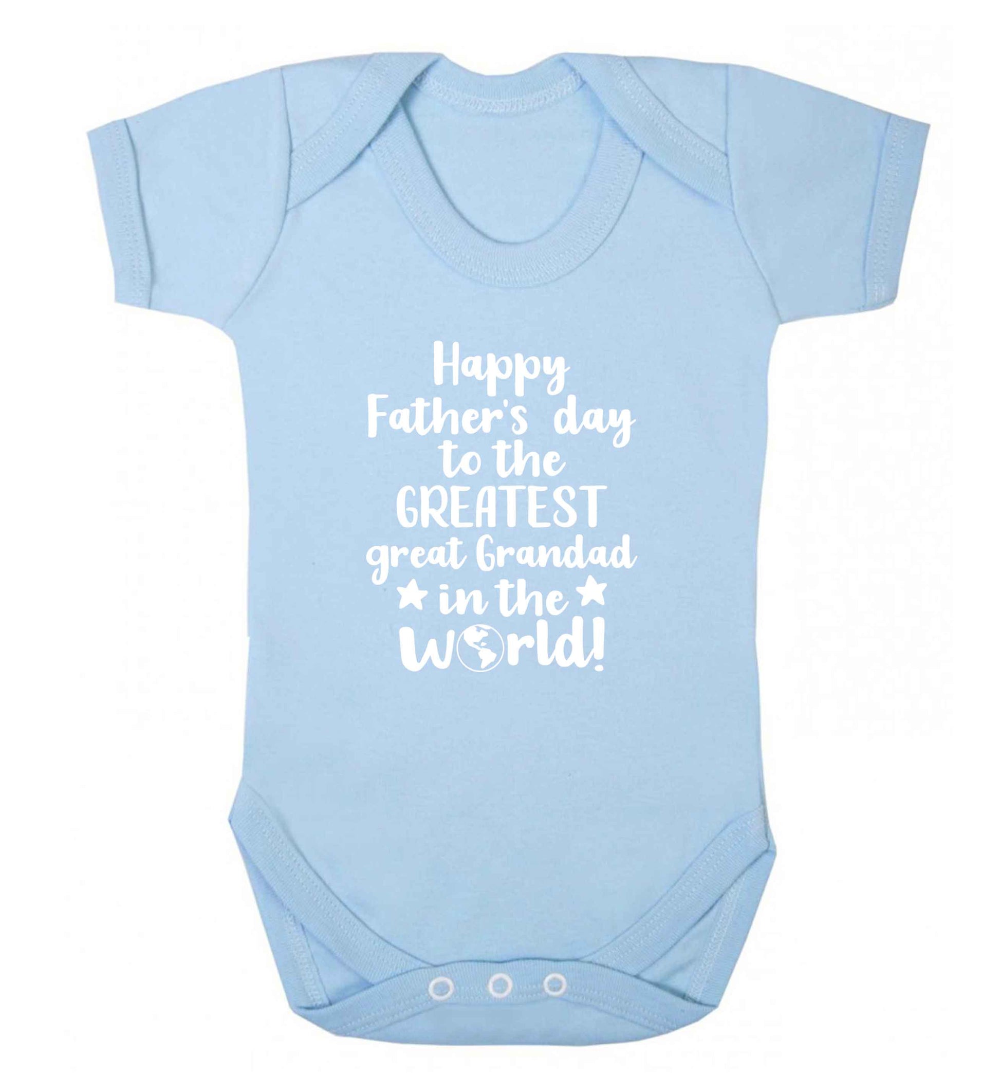 Happy Father's day to the greatest great grandad in the world baby vest pale blue 18-24 months