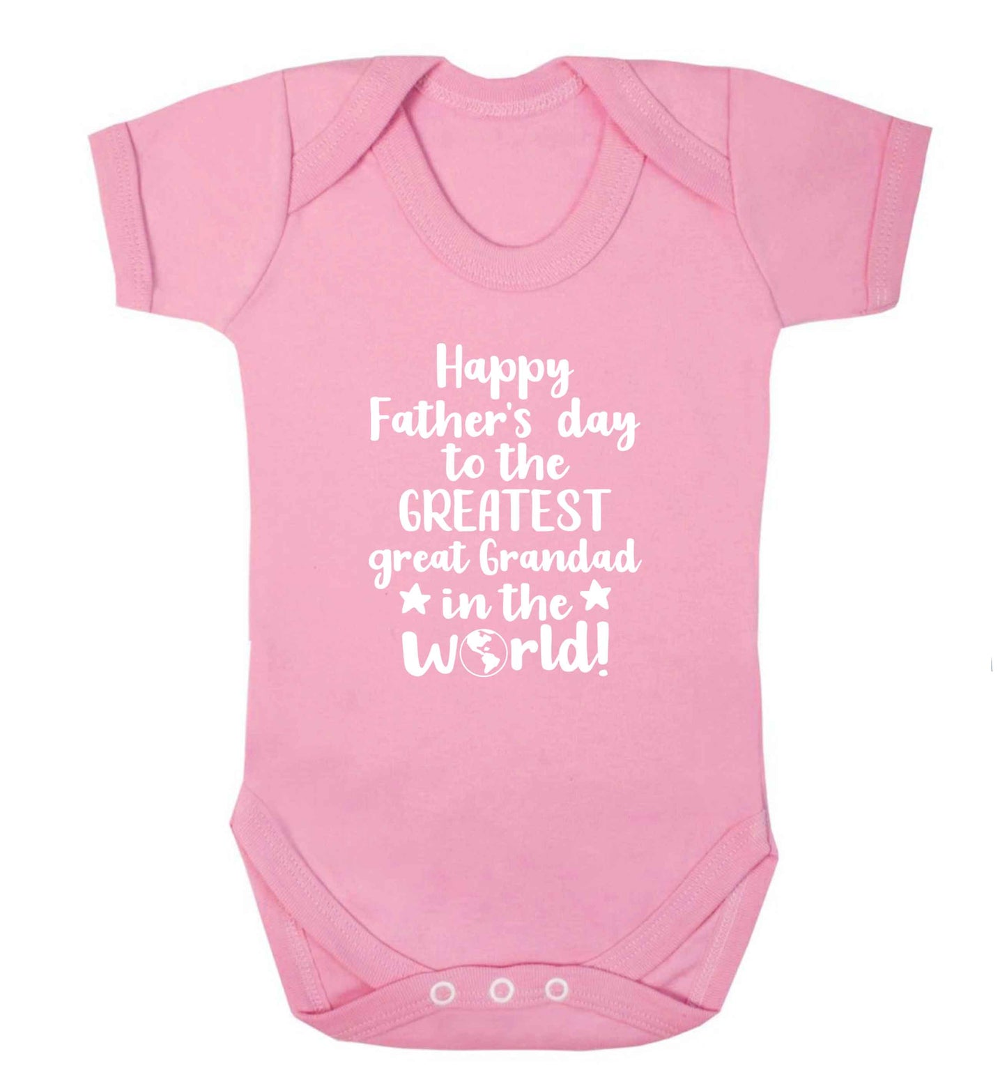 Happy Father's day to the greatest great grandad in the world baby vest pale pink 18-24 months
