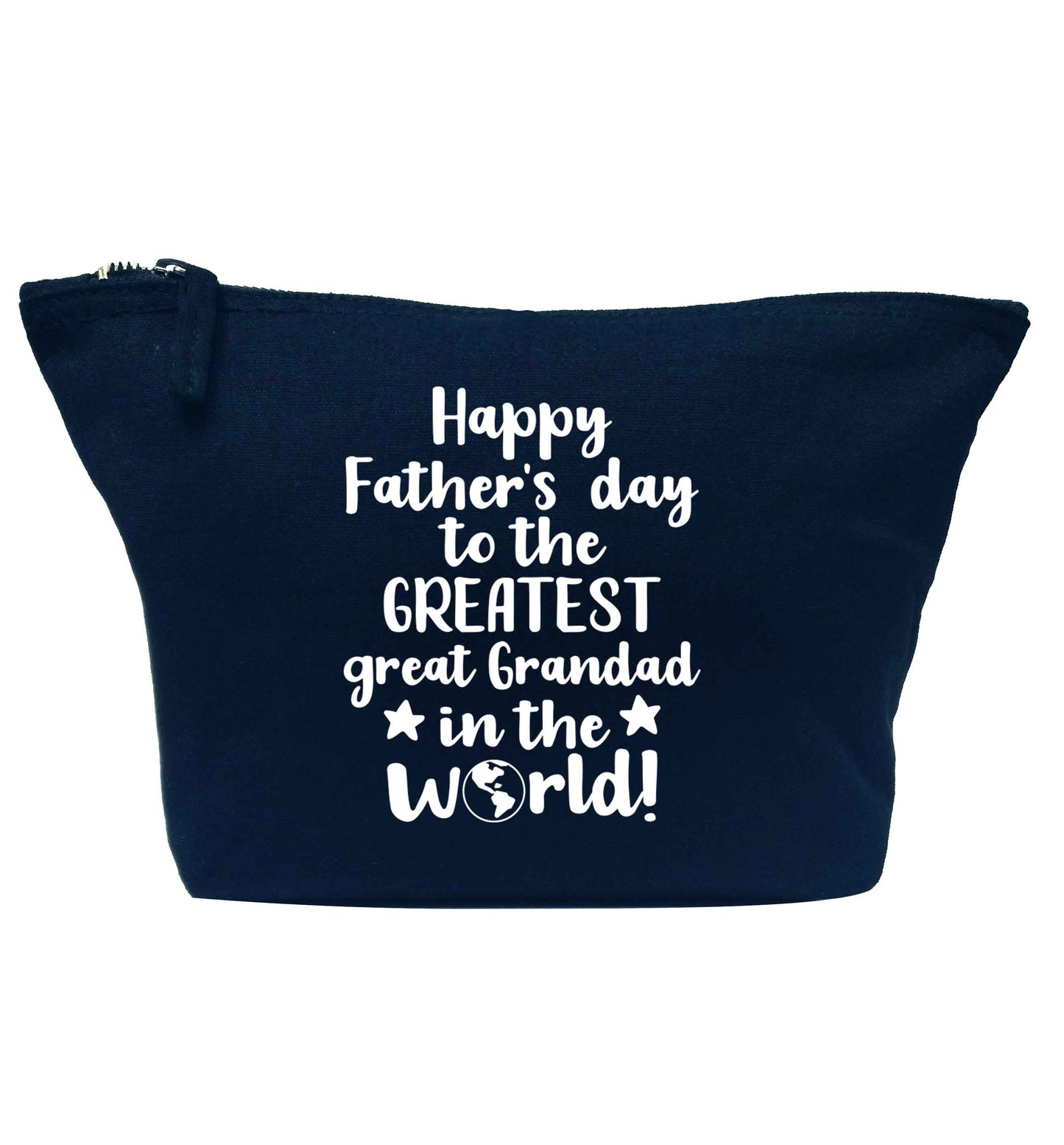 Happy Father's day to the greatest great grandad in the world navy makeup bag