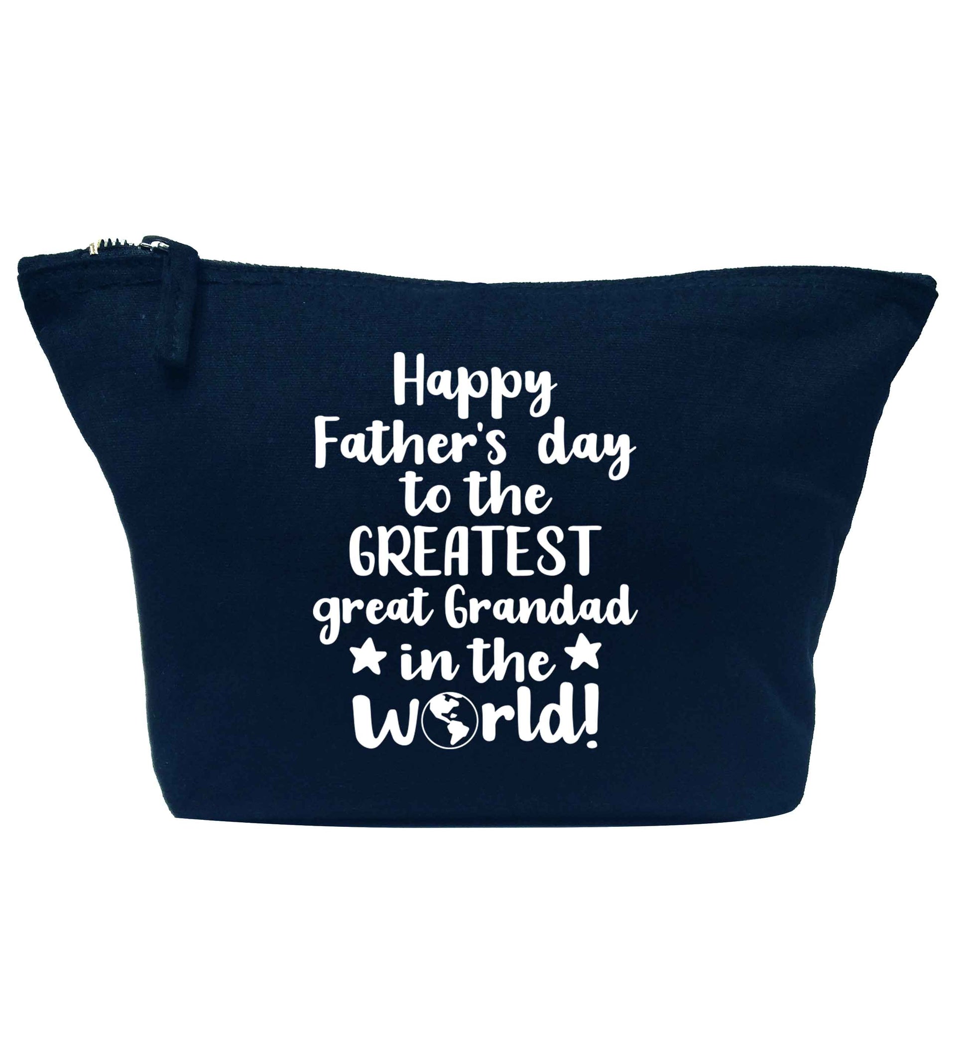 Happy Father's day to the greatest great grandad in the world navy makeup bag