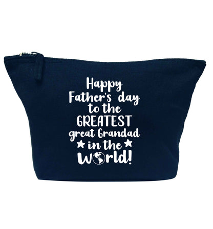 Happy Father's day to the greatest great grandad in the world navy makeup bag