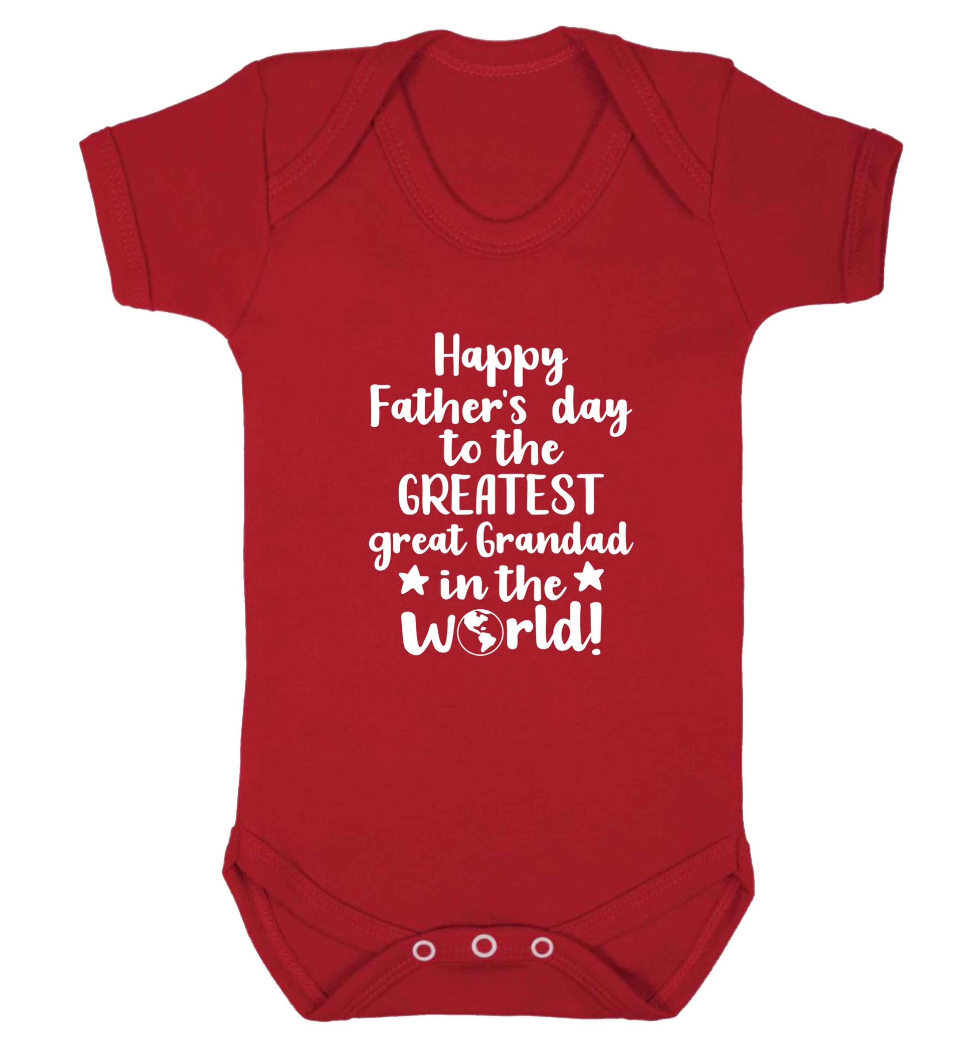 Happy Father's day to the greatest great grandad in the world baby vest red 18-24 months