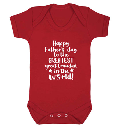 Happy Father's day to the greatest great grandad in the world baby vest red 18-24 months