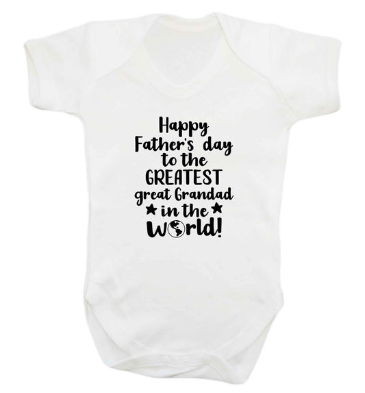 Happy Father's day to the greatest great grandad in the world baby vest white 18-24 months