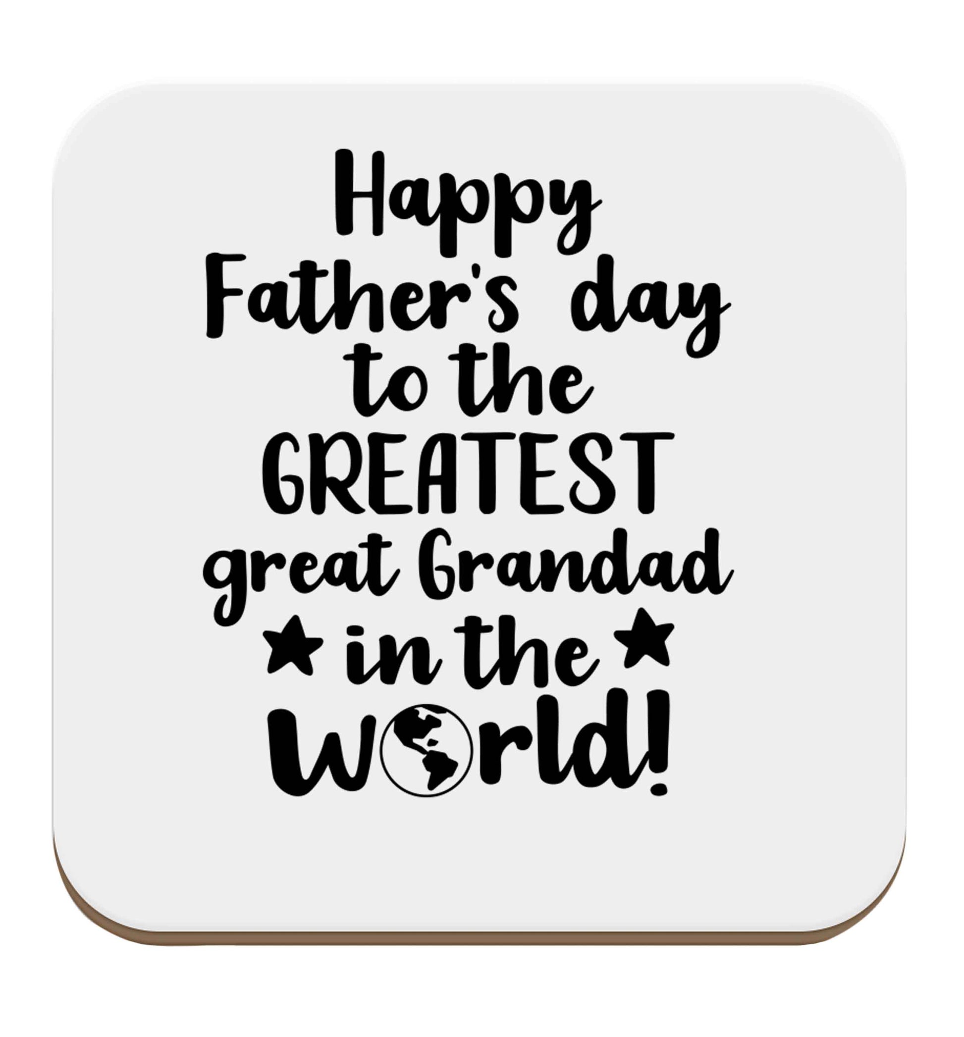 Happy Father's day to the greatest great grandad in the world set of four coasters