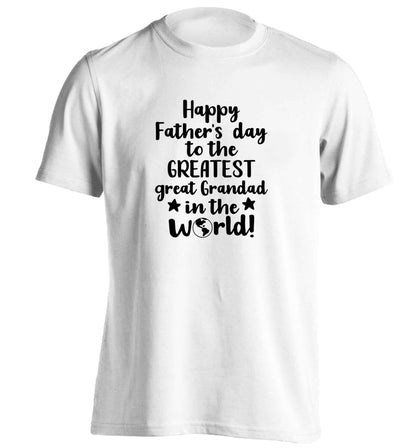 Happy Father's day to the greatest great grandad in the world adults unisex white Tshirt 2XL