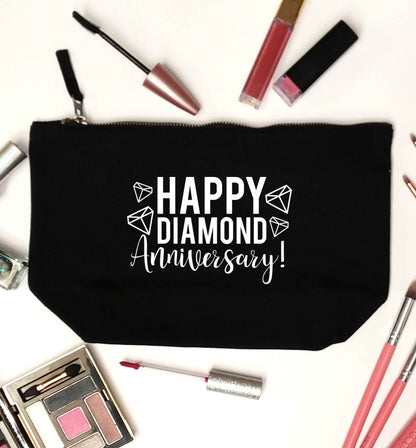 Happy diamond anniversary! black makeup bag