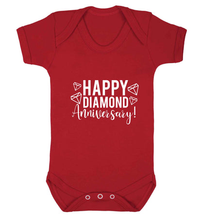 Happy diamond anniversary! baby vest red 18-24 months