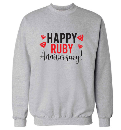 Happy ruby anniversary! adult's unisex grey sweater 2XL