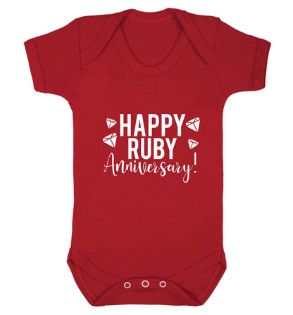 Happy ruby anniversary! baby vest red 18-24 months