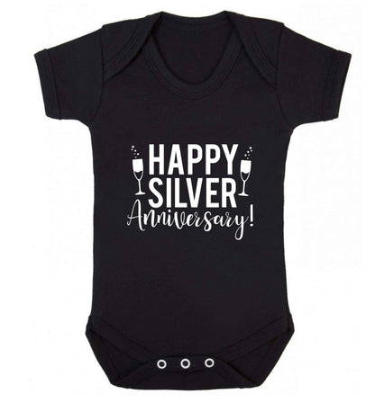 Happy silver anniversary! baby vest black 18-24 months