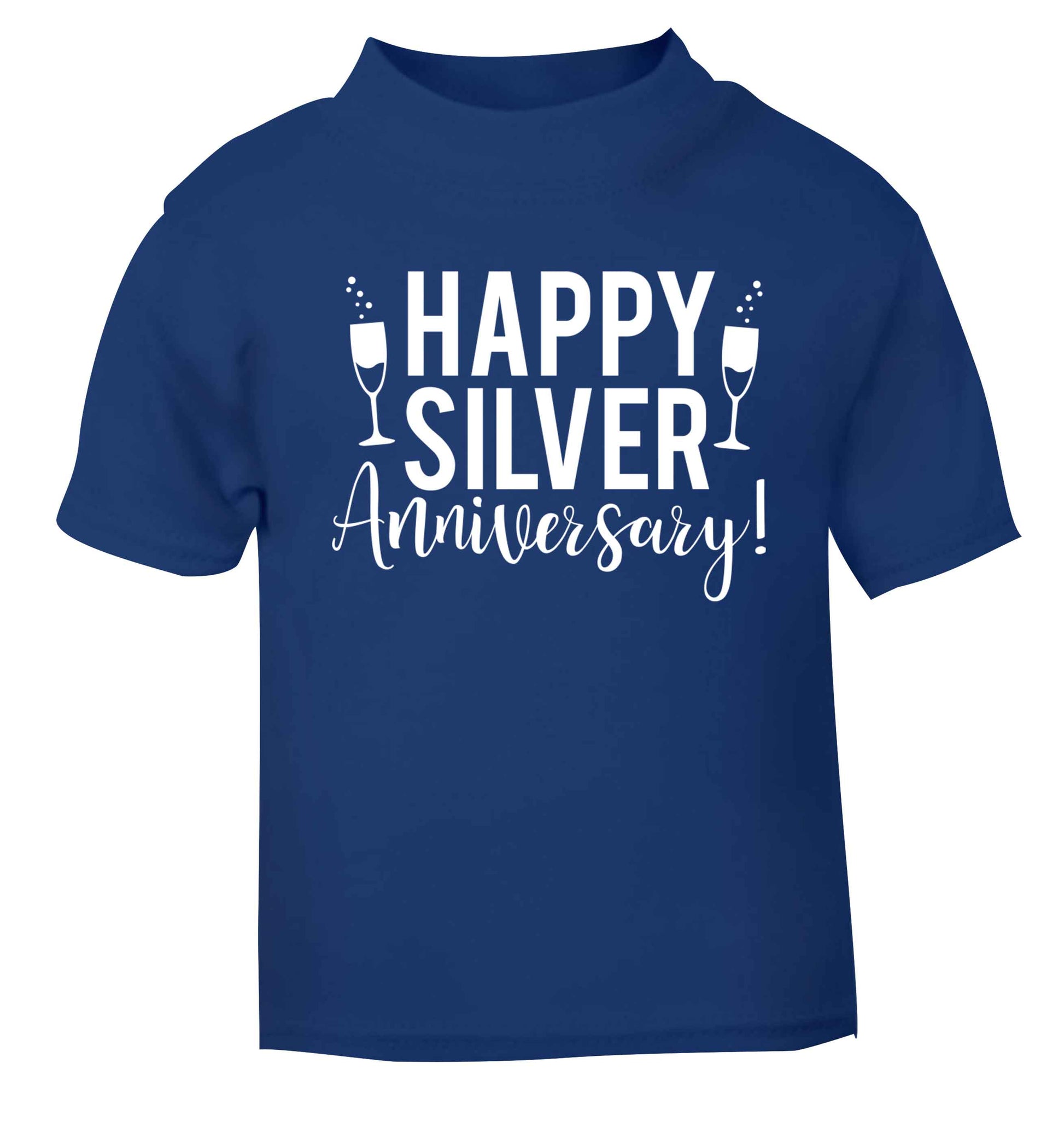 Happy silver anniversary! blue baby toddler Tshirt 2 Years