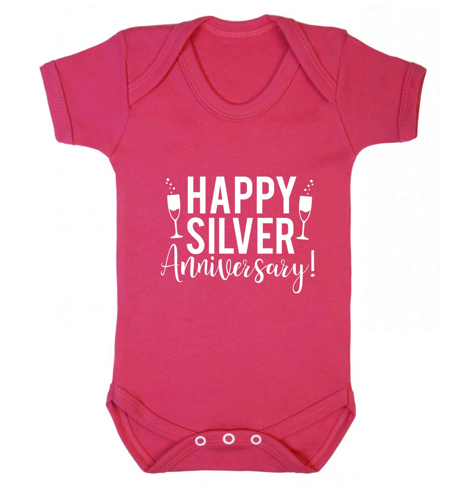 Happy silver anniversary! baby vest dark pink 18-24 months